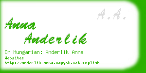 anna anderlik business card